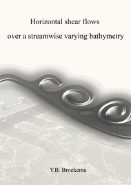 Horizontal shear flows over a streamwise varying bathymetry
