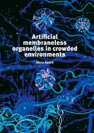 Artificial membraneless organelles in crowded environments